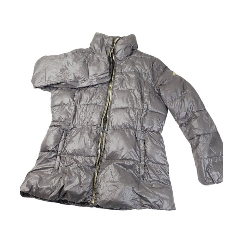 Michael Kors Women's Brown Padded Mock Neck Insulated Down Puffer Jacket Size L